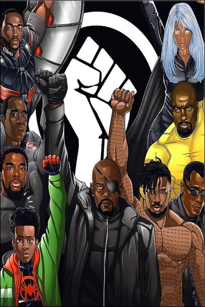 Marvel heroes black lives matter poster