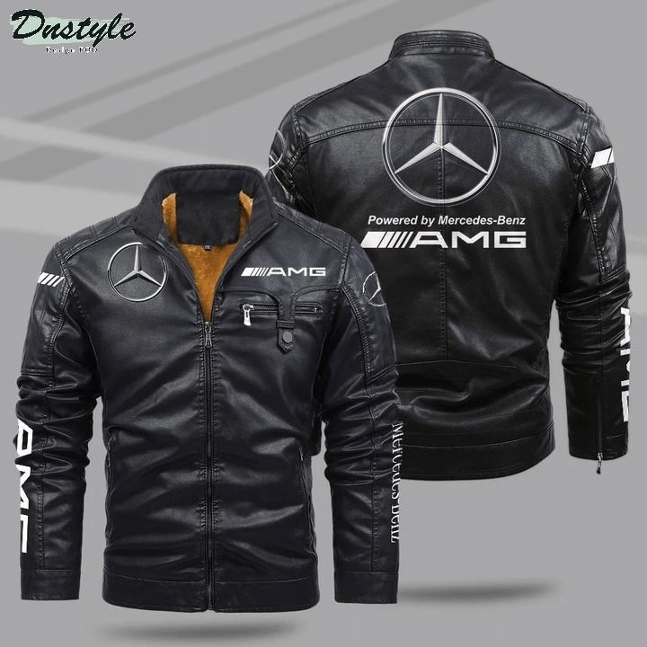 Mercedes Amg fleece leather jacket