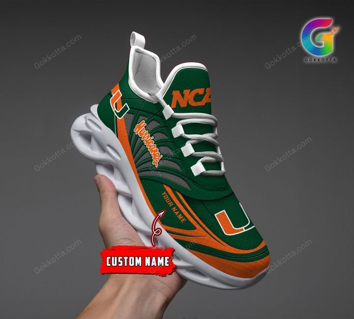 Miami hurricanes NCAA personalized max soul shoes 2