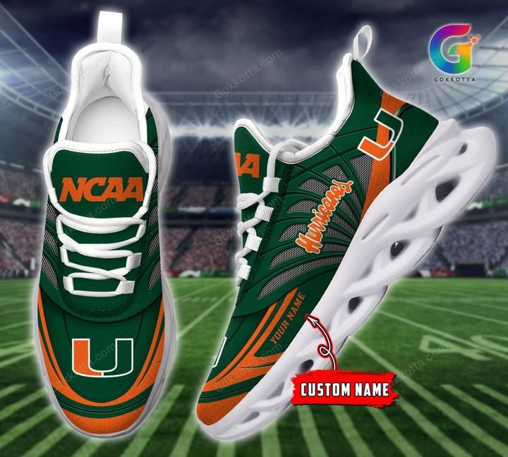 Miami hurricanes NCAA personalized max soul shoes 3