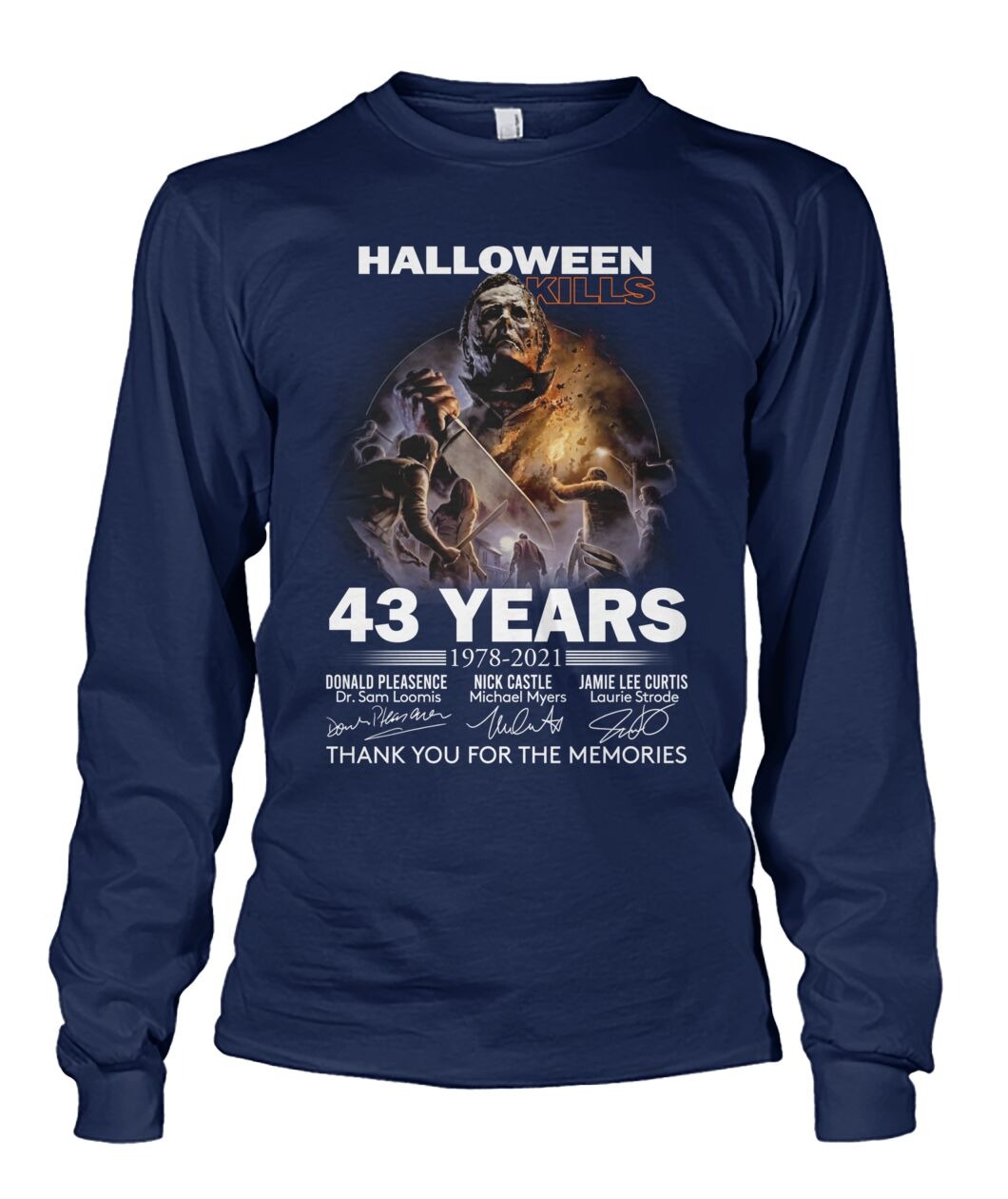 Michael myers halloween kills 43 years thank you for the memories long sleeve