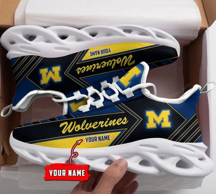 Michigan wolverines NCAA personalized max soul shoes