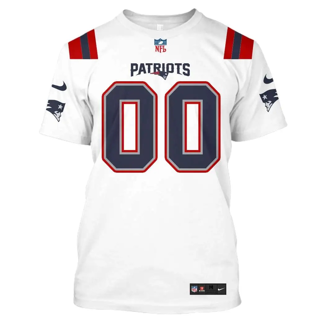 NFL New England Patriots custom name and number 3d printed shirt