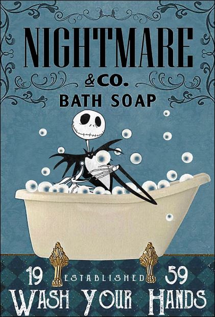 Nightmare co bath soap wash your hands poster