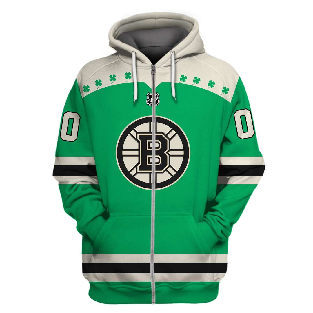 Personalized Boston Bruins Branded NHL 3d full printing zip hoodie