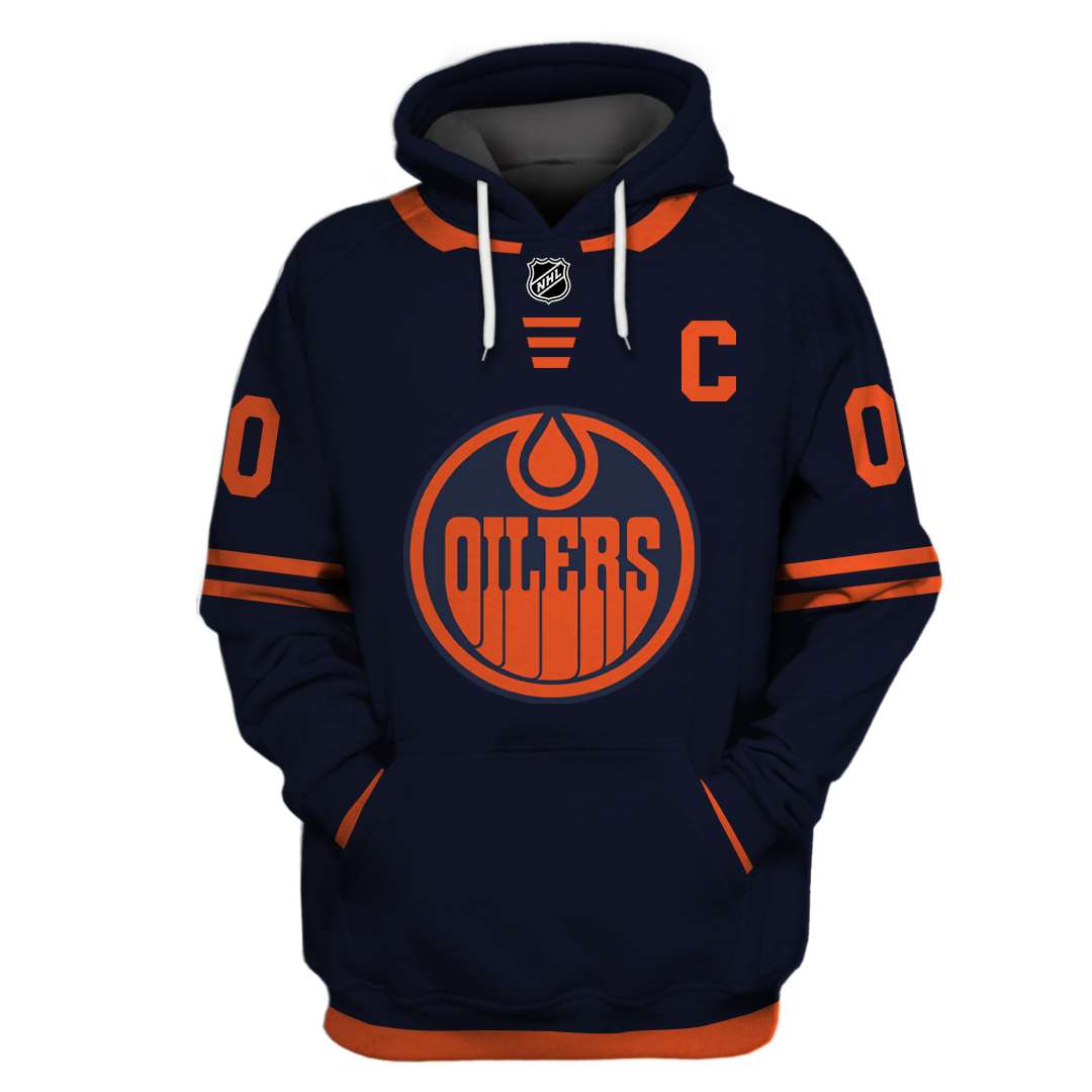 Personalized Edmonton Oilers NHL 3d full printing zip hoodie