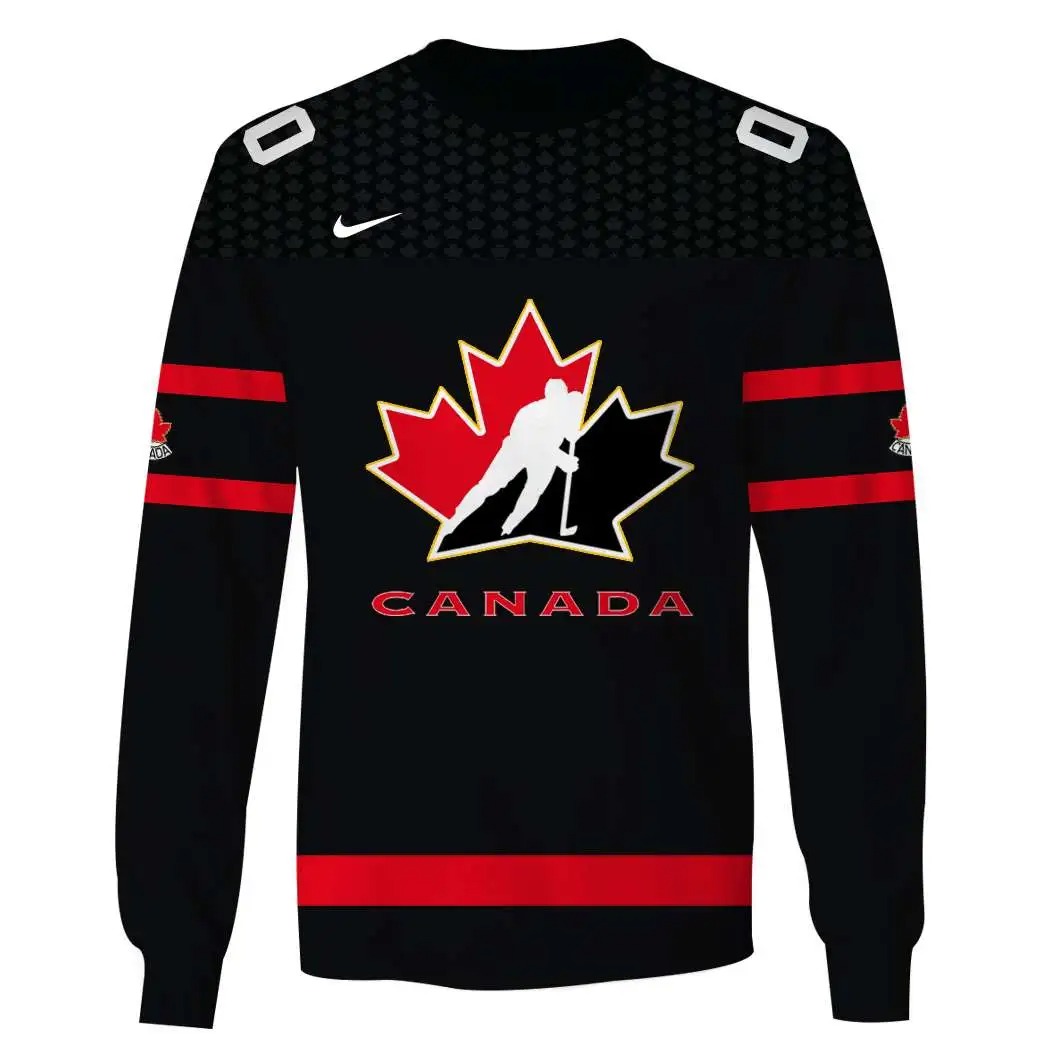 Personalized Hockey Canada 3d full printing long sleeve