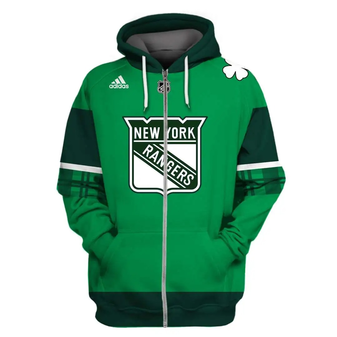 Personalized New York Rangers NHL 3d full printing zip hoodie
