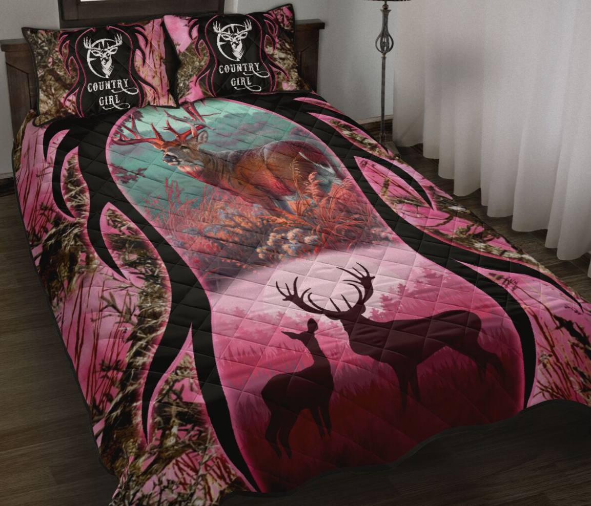 Pink country girl bedding set