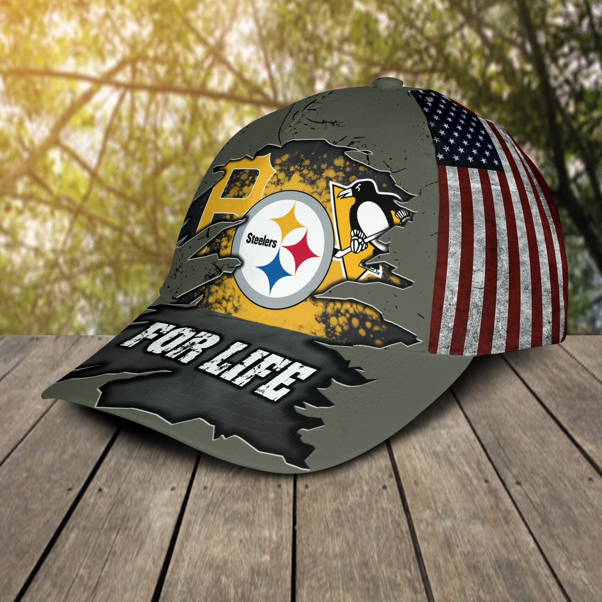 Pittsburgh sports team pirates steelers penguins for life cap 2