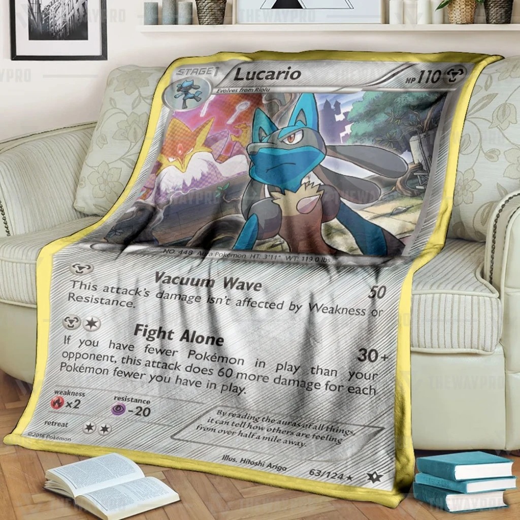 Pokemon Lucario fleece blanket 1