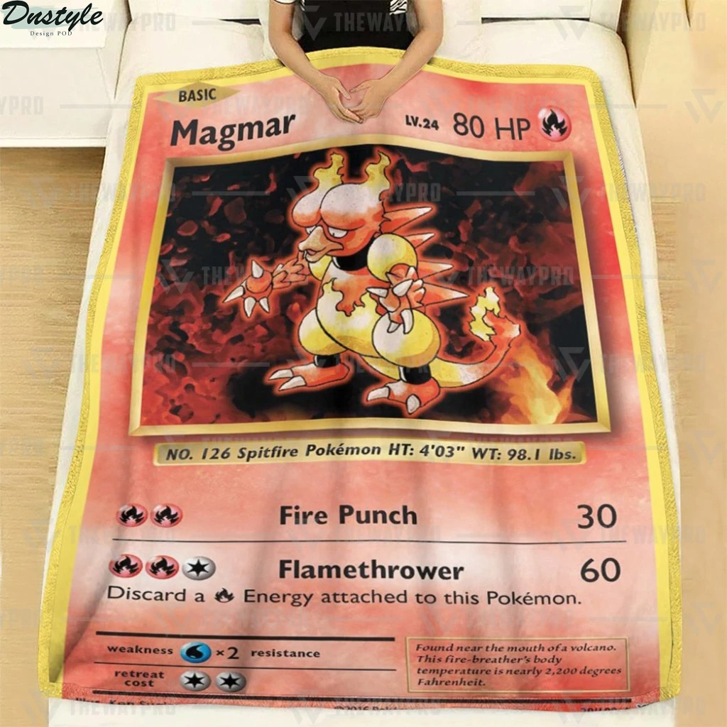 Pokemon Magmar Evolutions fleece blanket