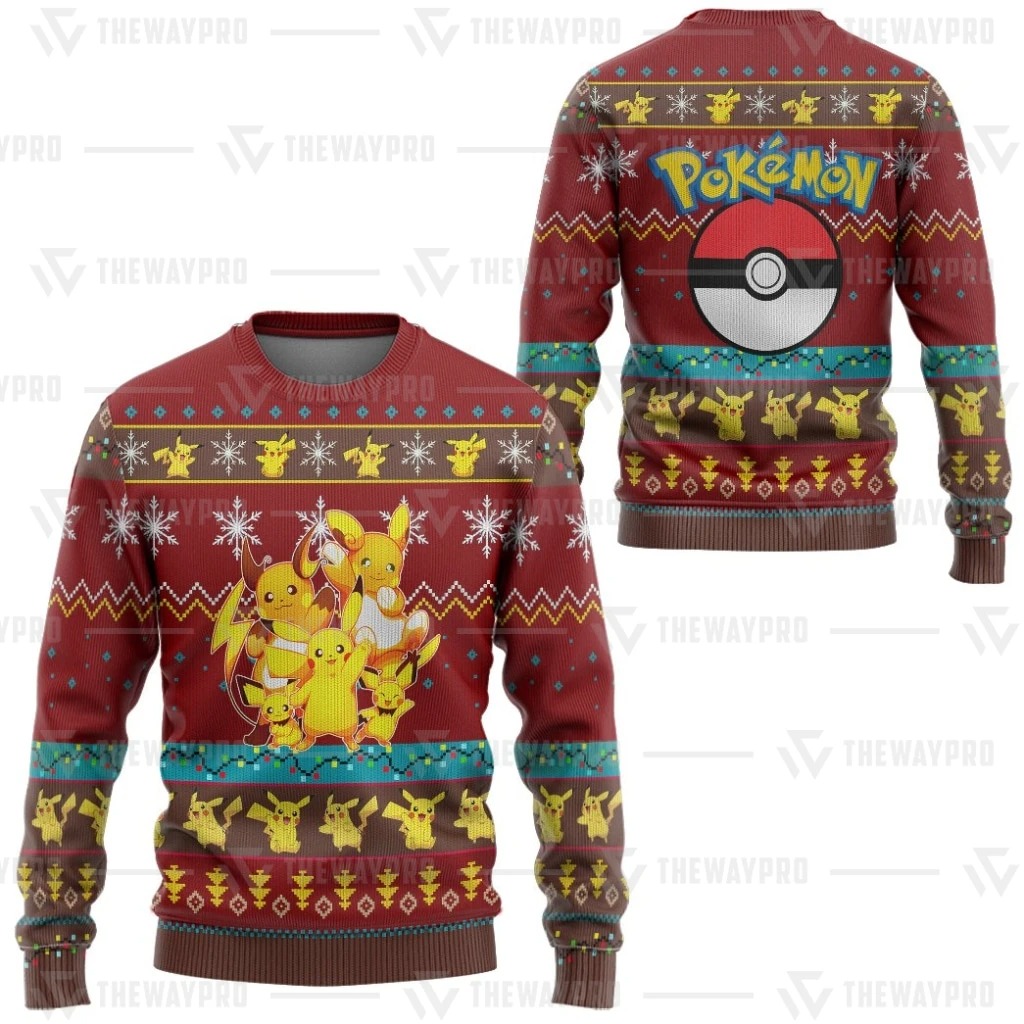 Pokemon Pika Pika Custom Imitation Knitted Ugly Sweater 3