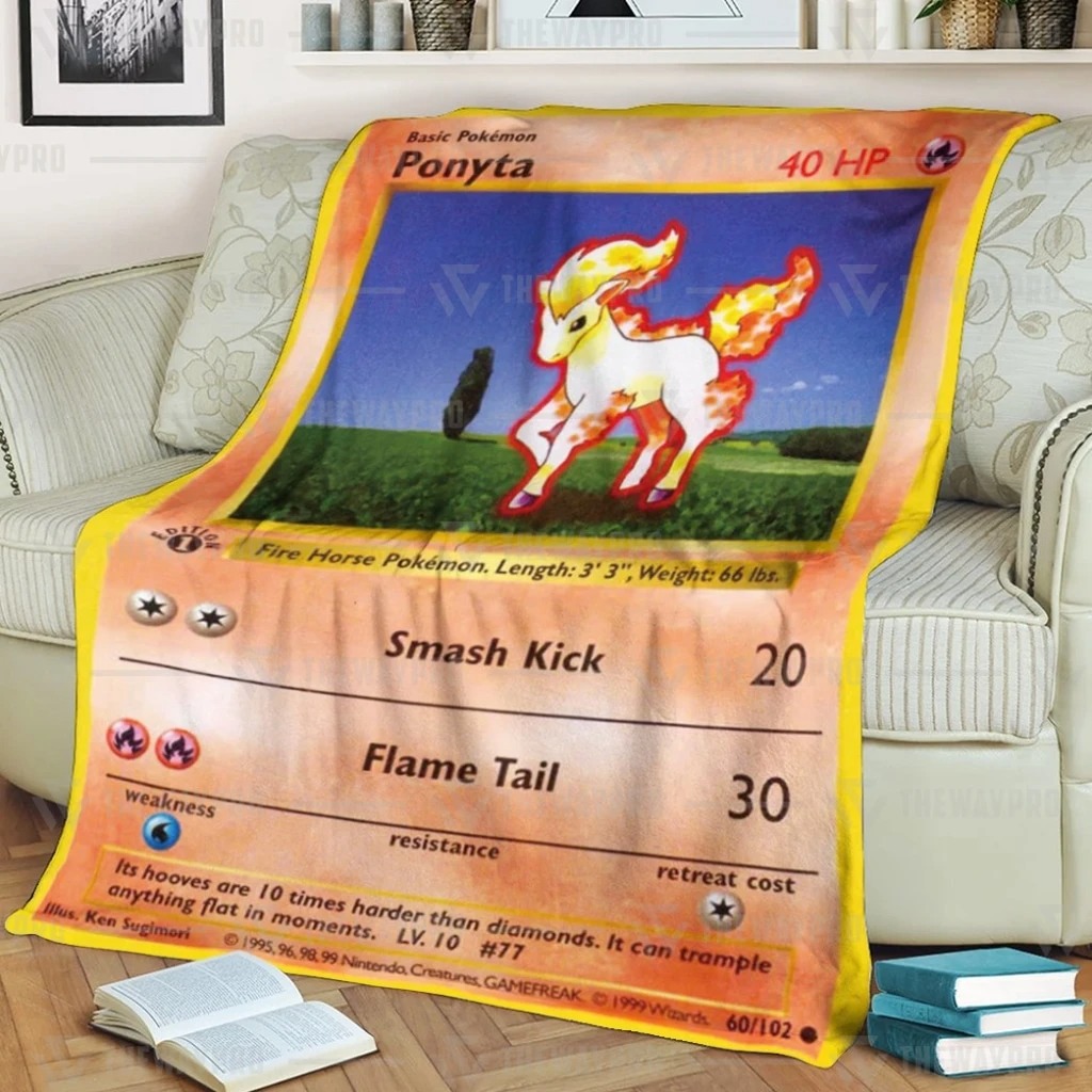 Pokemon Ponyta fleece blanket 1