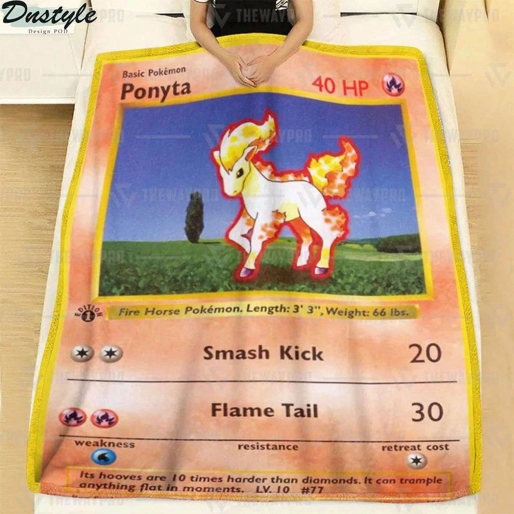 Pokemon Ponyta fleece blanket