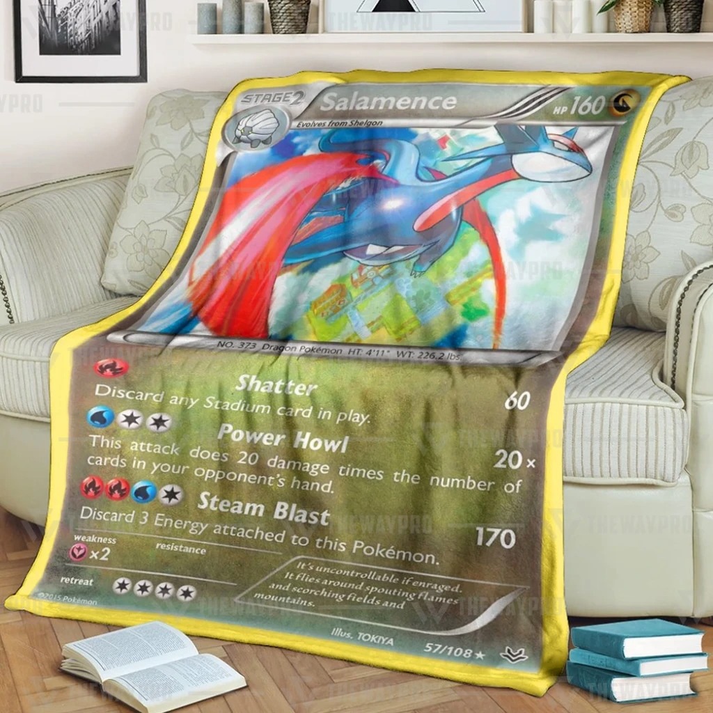 Pokemon Salamence fleece blanket 1