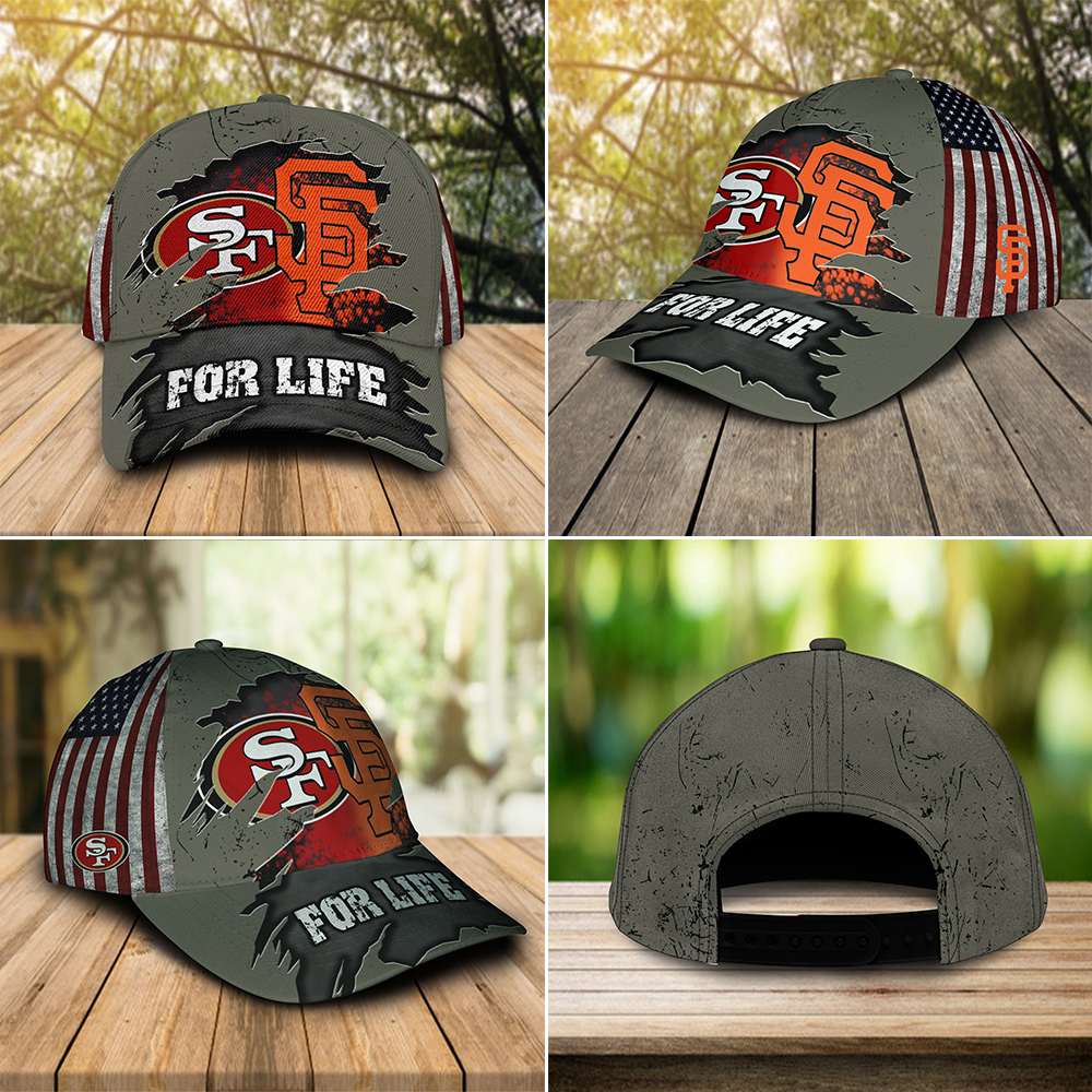 San Francisco 49ers And San Francisco Giants For Life All Over Print Cap 1