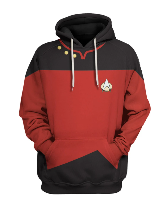 Star Trek red uniform all over printed 3d hoodie