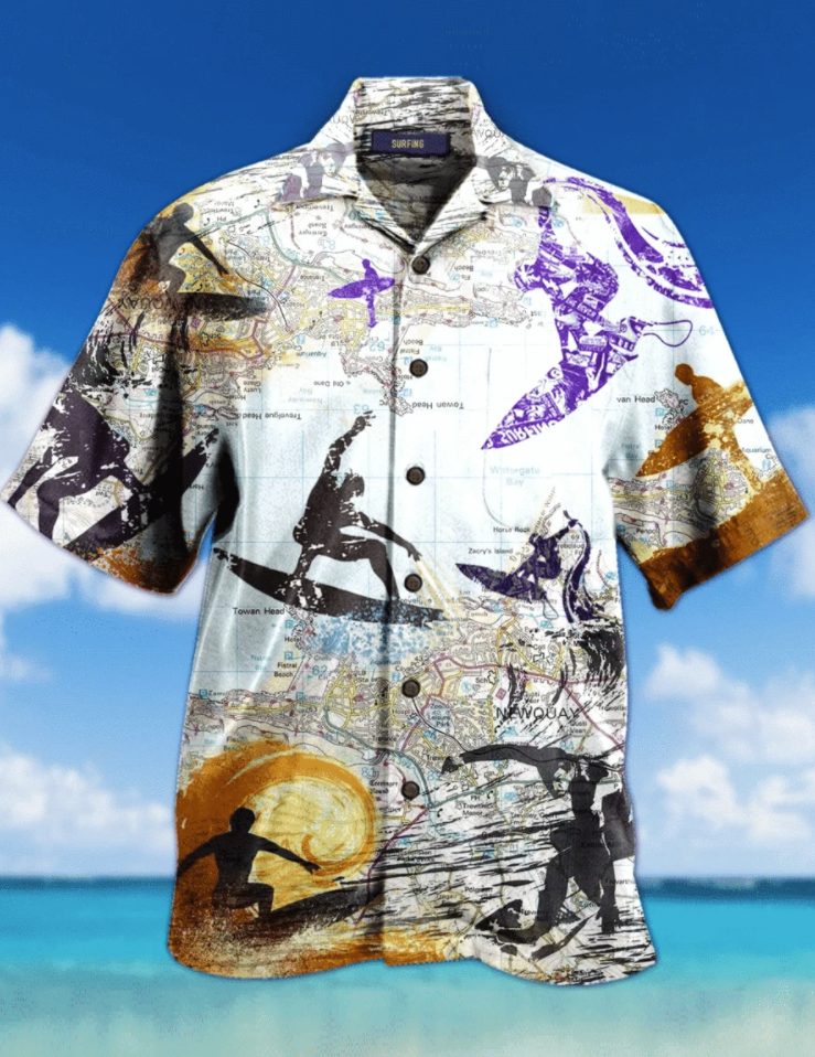 Surfing hawaiian shirt