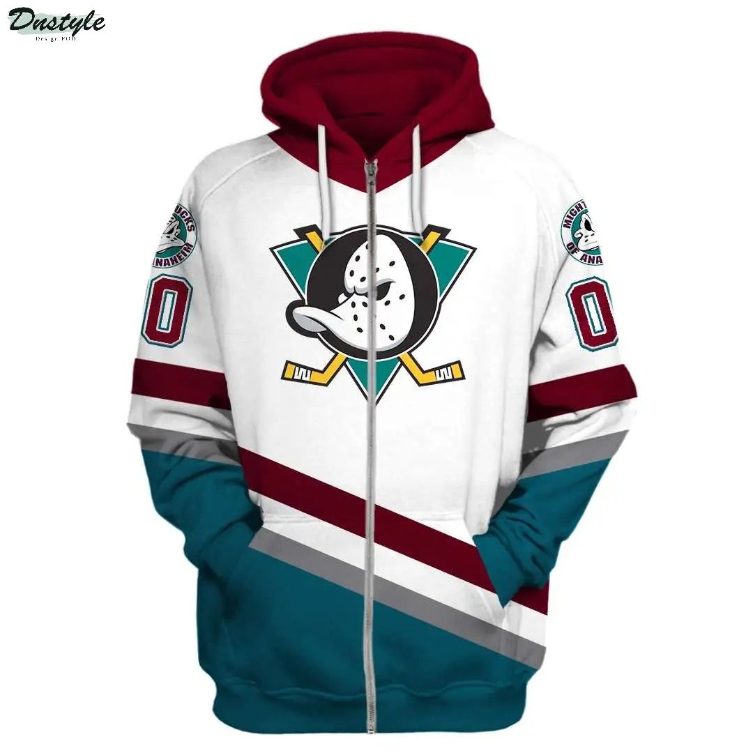Personalized Anaheim Ducks NHL 3d full printing zip hoodie