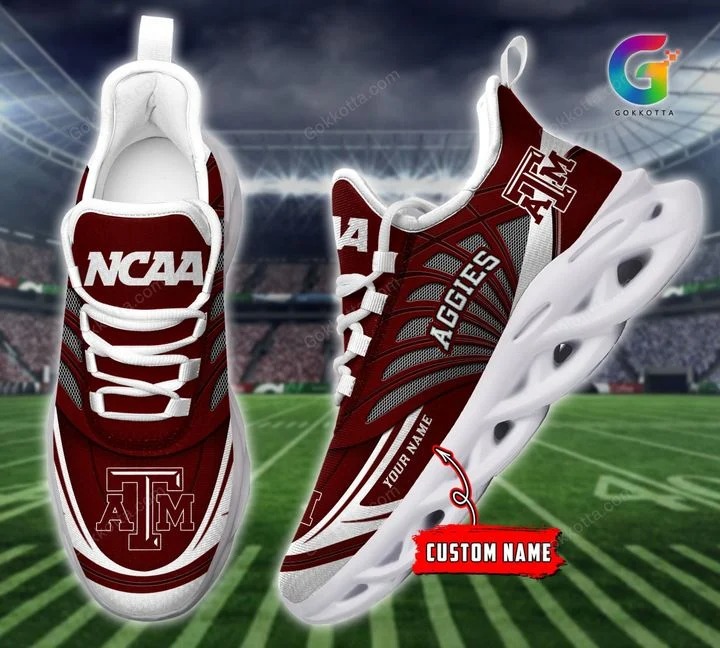 Texas a&m aggies NCAA personalized max soul shoes 3