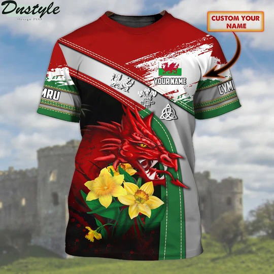 Wales Cymru Personalized Name 3D Tshirt