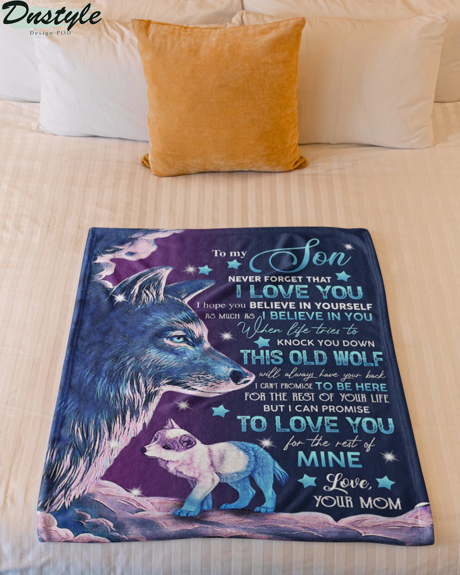 Wolf to my son never forget that I love you blanket
