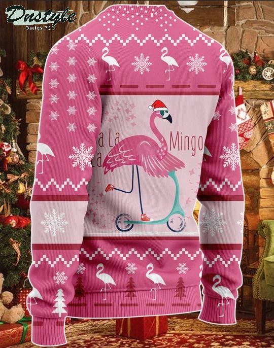 Fa La La La Mingo Christmas Flamingo Ugly Sweater 1