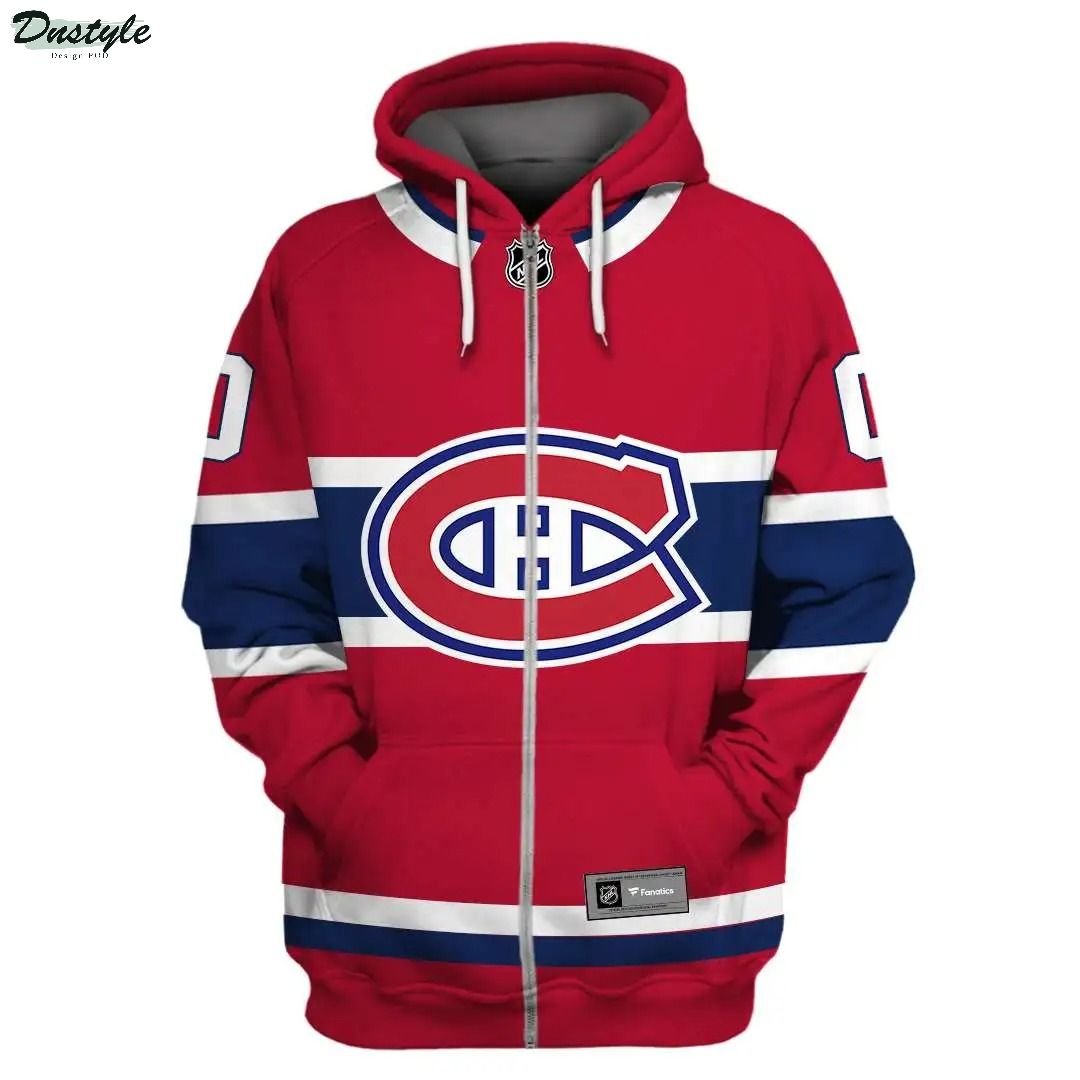 Personalized Montreal Canadiens NHL 3d full printing zip hoodie
