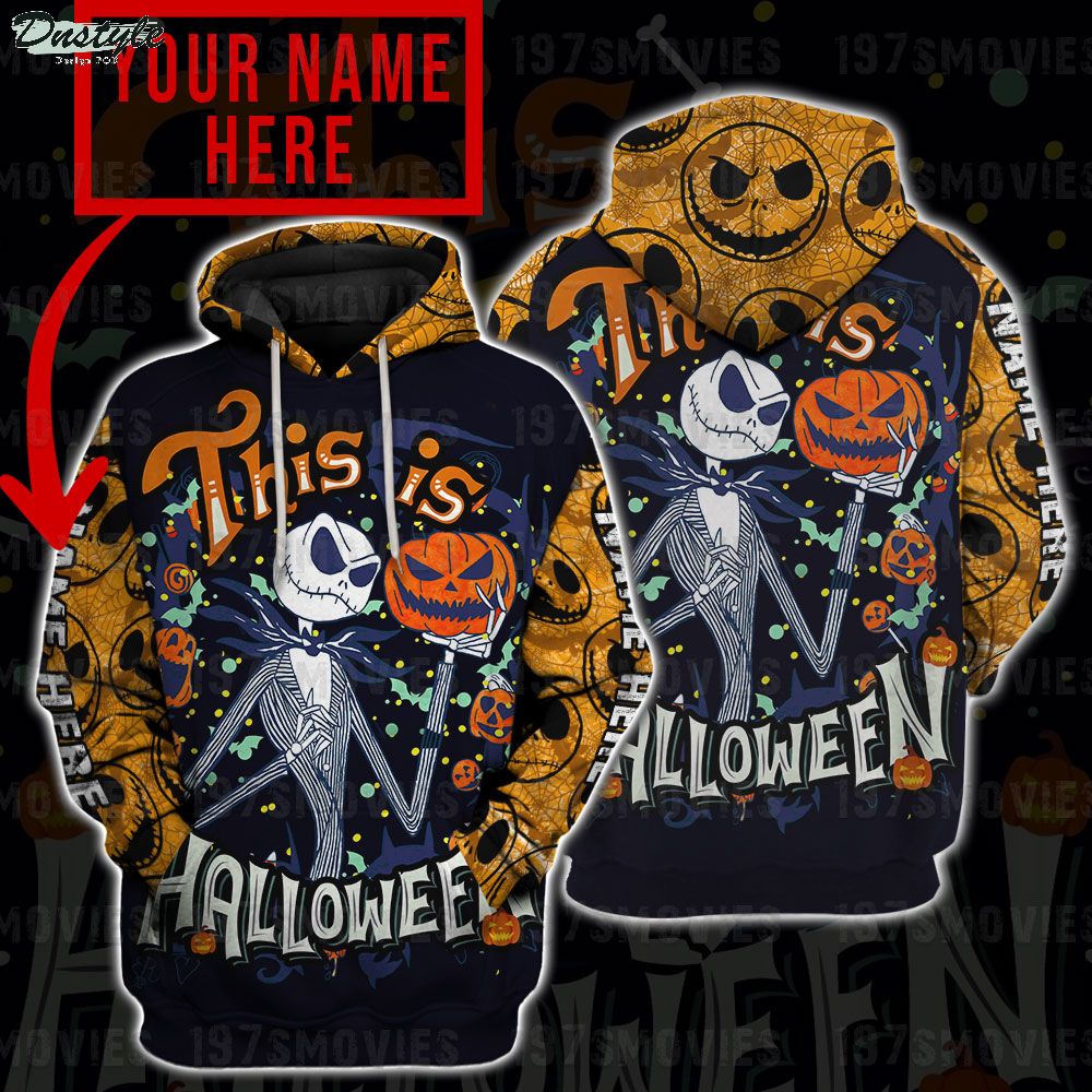 Jack skellington this is halloween custom name 3d printed hoodie