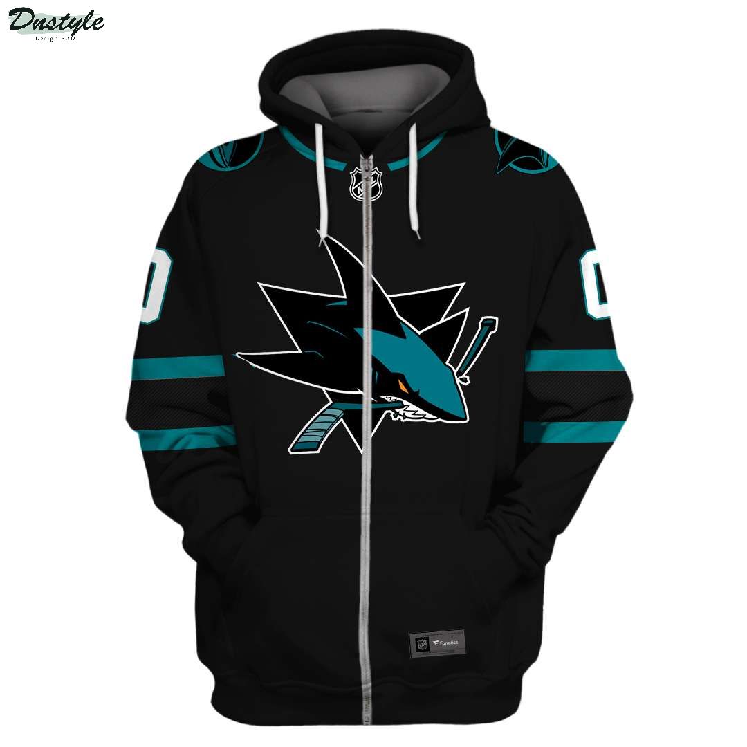 Personalized San Jose Sharks NHL 3d full printing zip hoodie