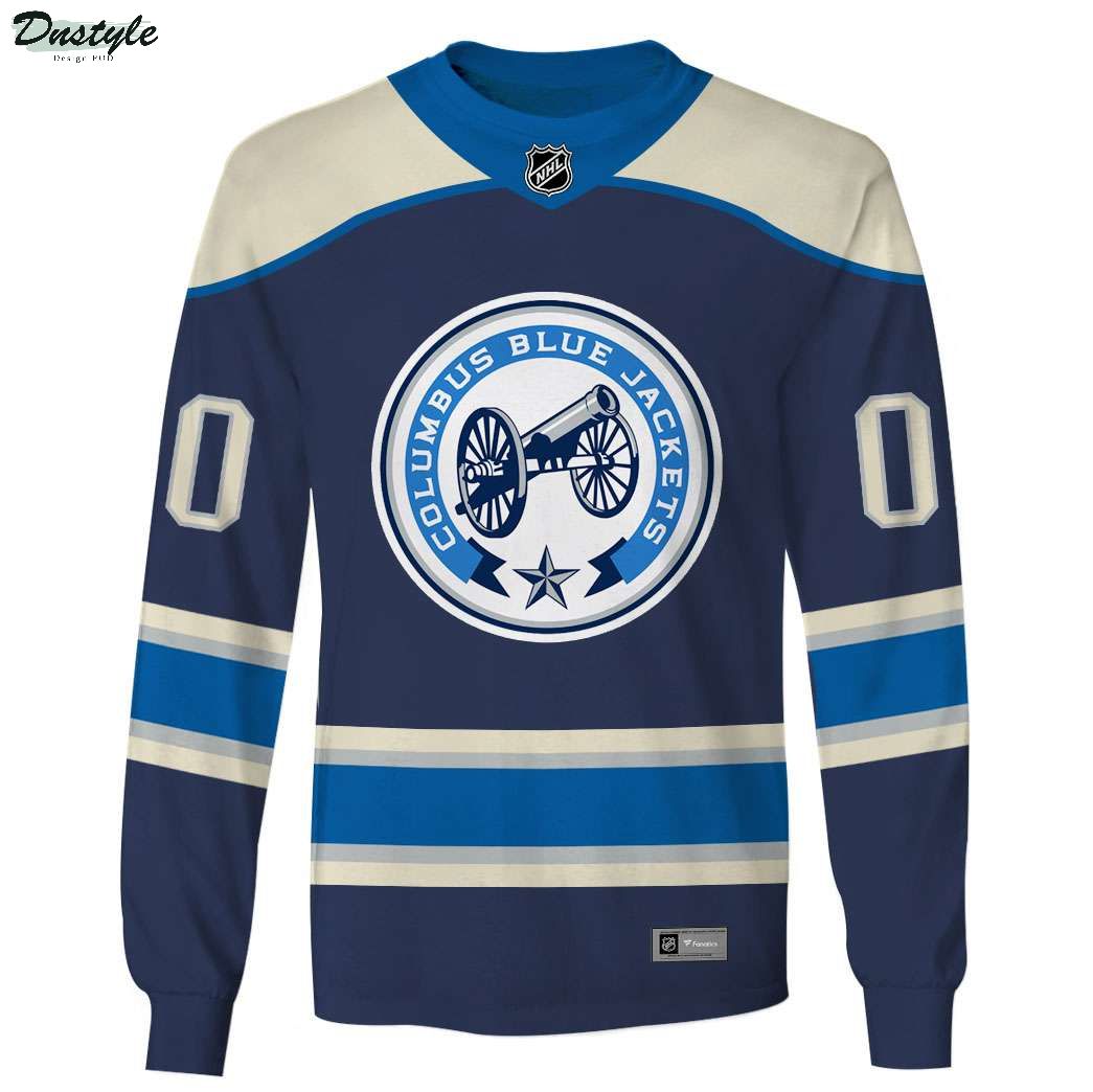 Personalized Columbus Blue Jackets NHL 3d full printing long sleeve