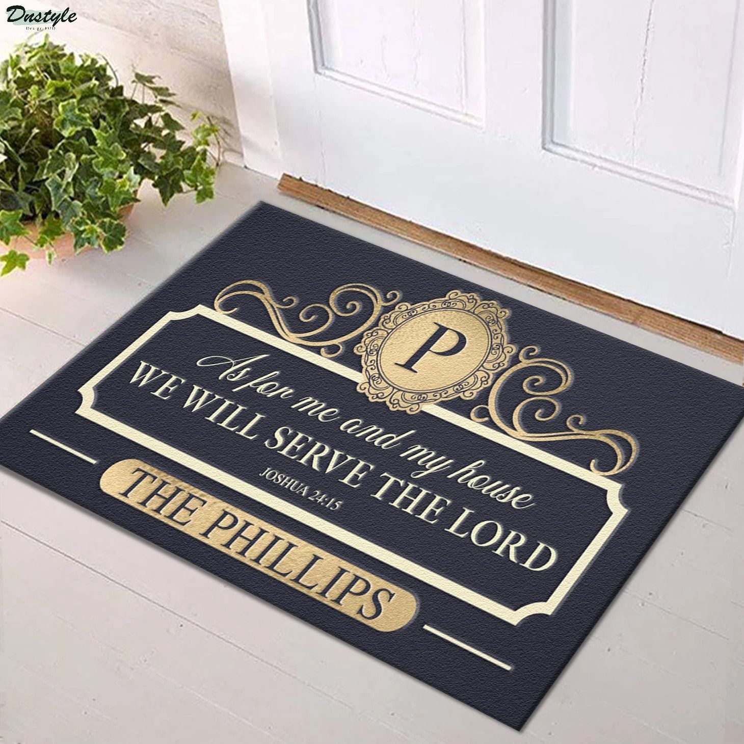 Personalized as for me and my house we will serve the lord joshua 24 15 doormat 2