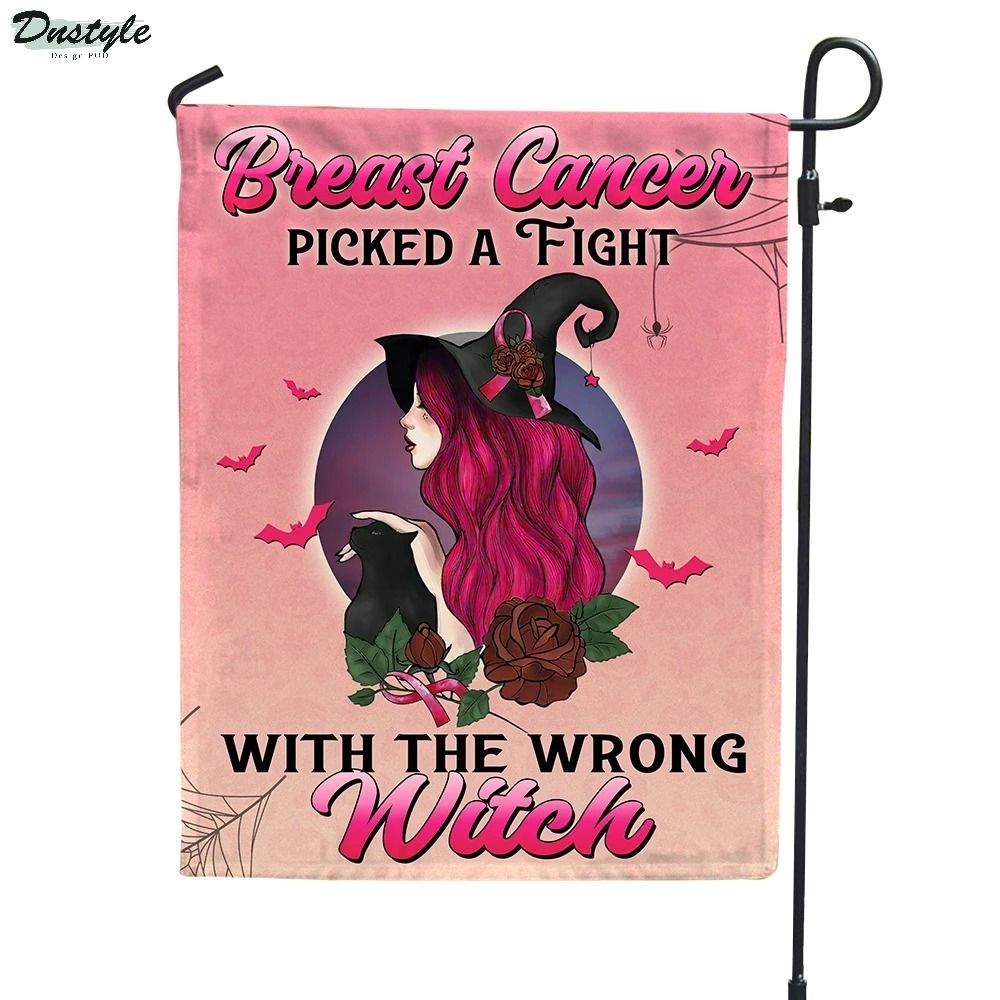 Breast cancer pick a fight with the wrong witch flag