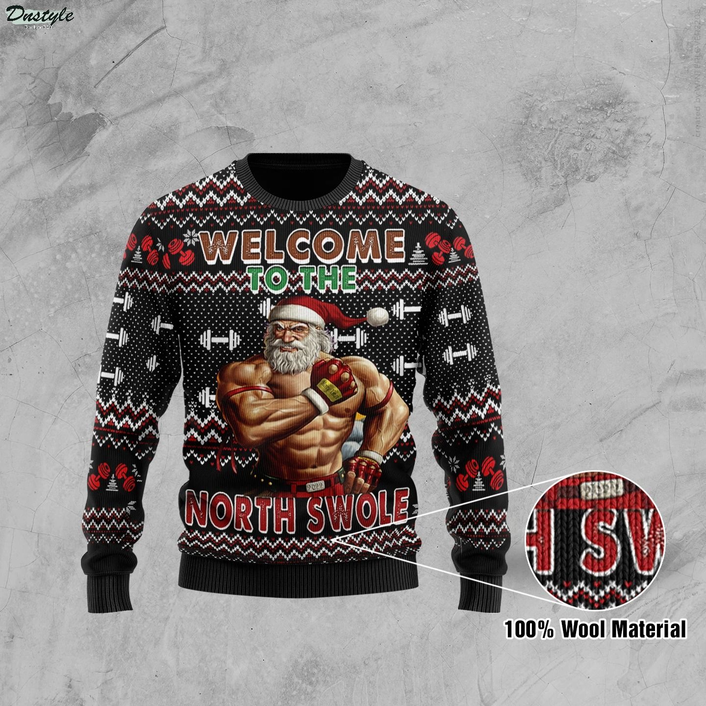 Welcome to the north swole gym christmas ugly sweater 1