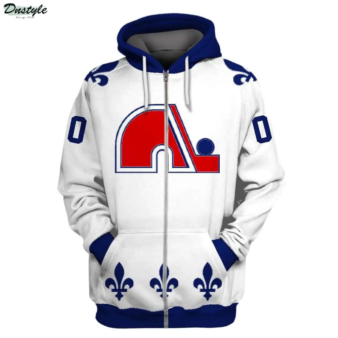 Personalized Quebec Nordiques NHL 3d full printing zip hoodie