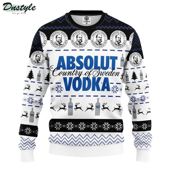 Absolut vodka country of sweden ugly christmas sweater