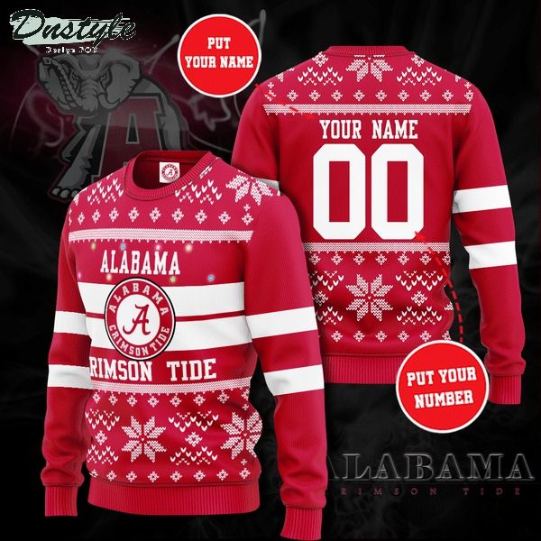 Alabama Crimson Tide NCAA custom name and number ugly christmas sweater