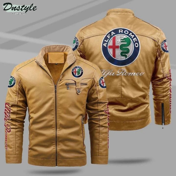 Alfa romeo fleece leather jacket