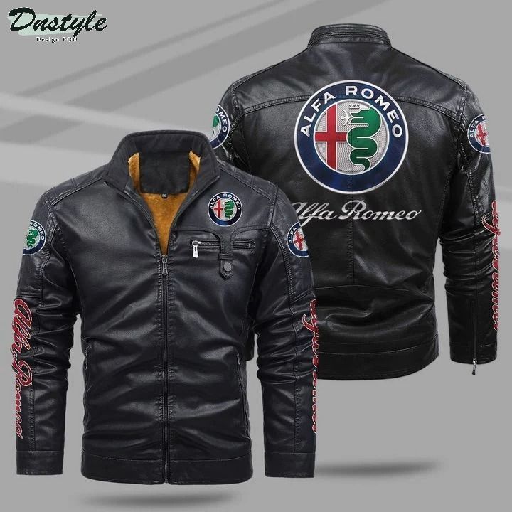 Alfa romeo fleece leather jacket