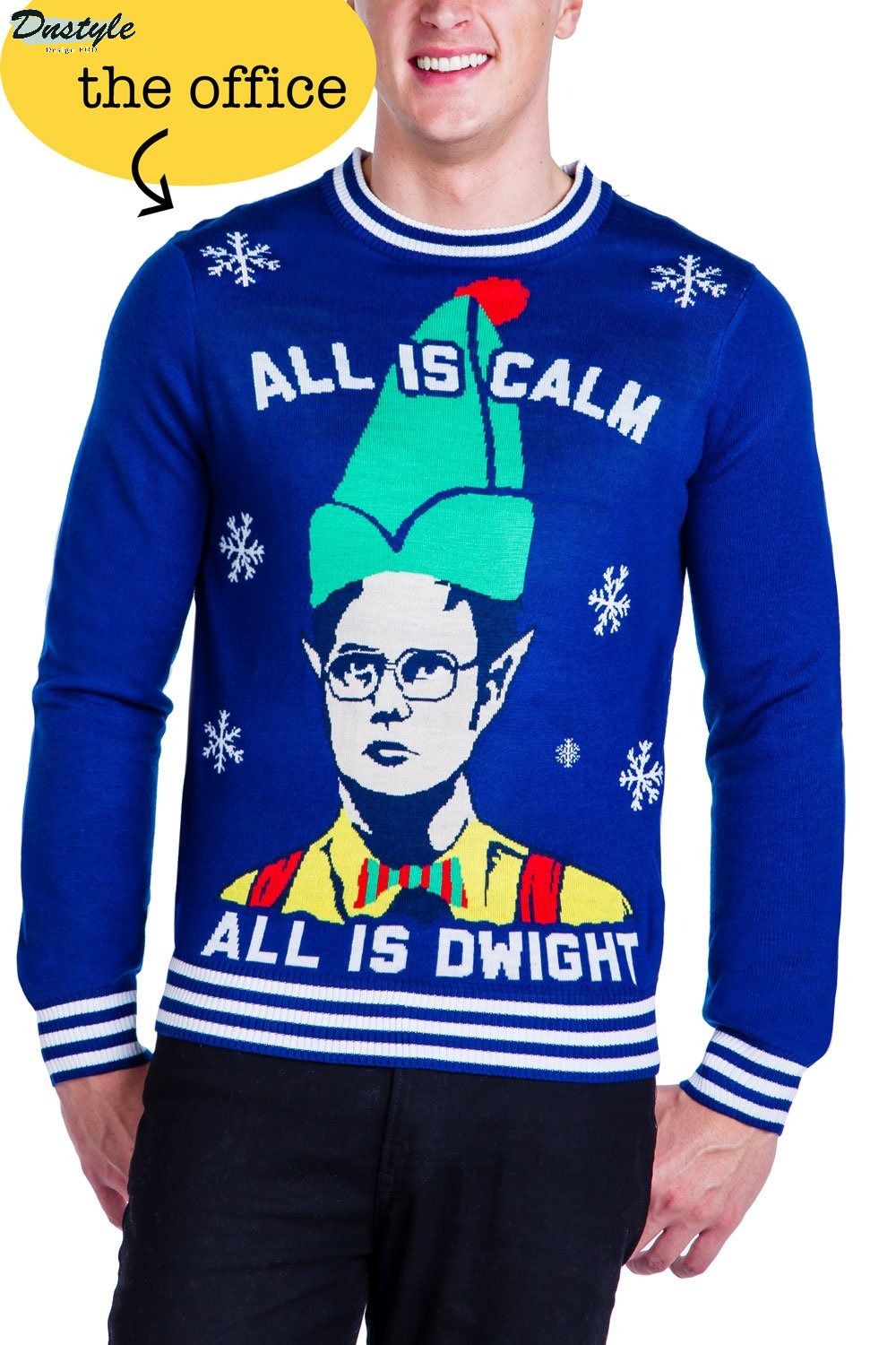 All Is Calm All is Dwight Ugly Christmas Sweater