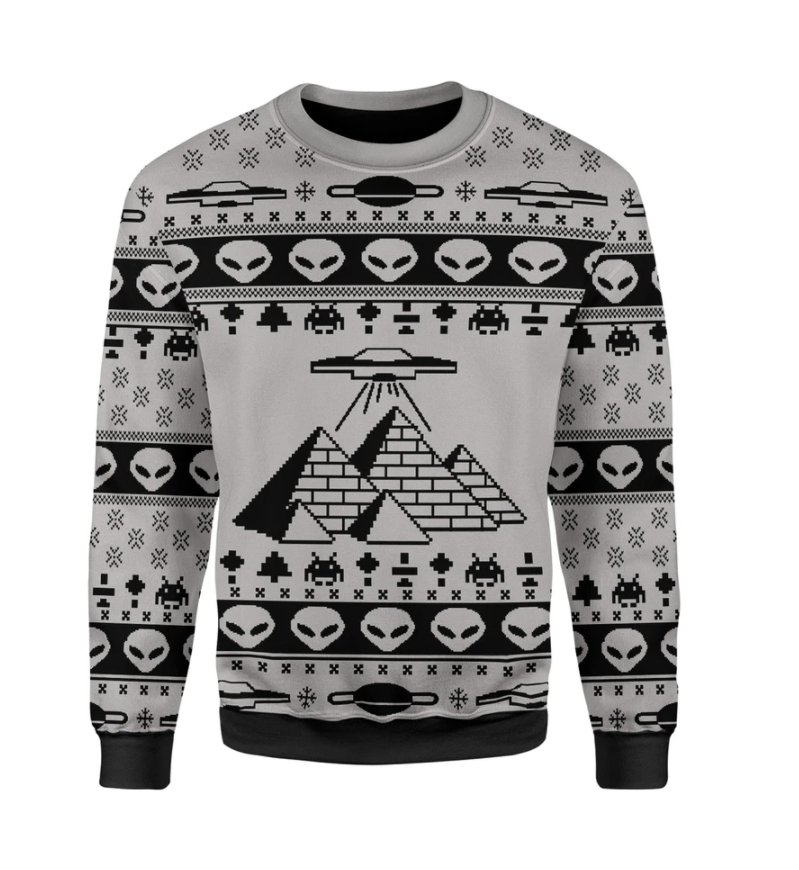 Ancient Alien Pyramid ugly sweater