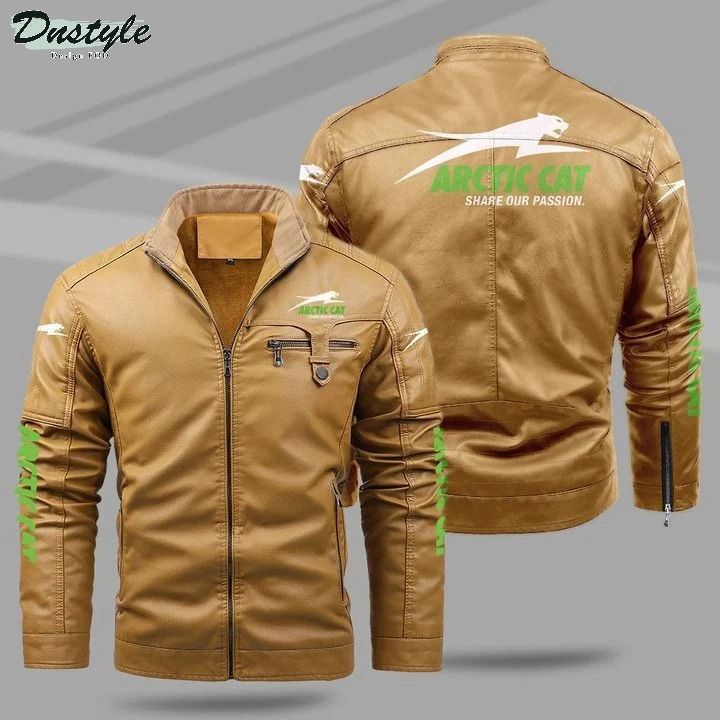 Arctic cat share our passion fleece leather jacket 1