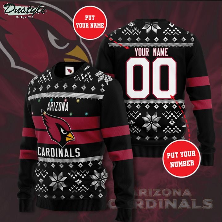 Arizona Cardinals NFL custom name and number ugly christmas sweater