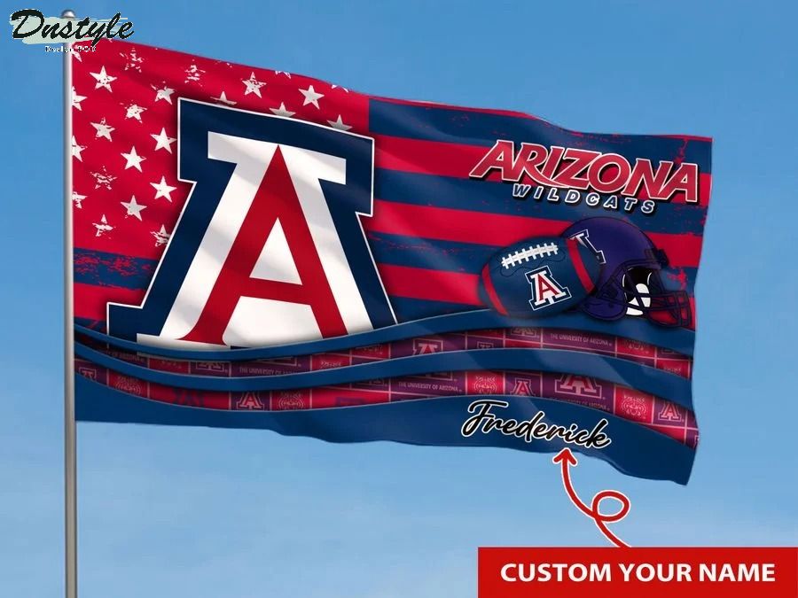 Arizona wildcats NCAA custom name flag 1