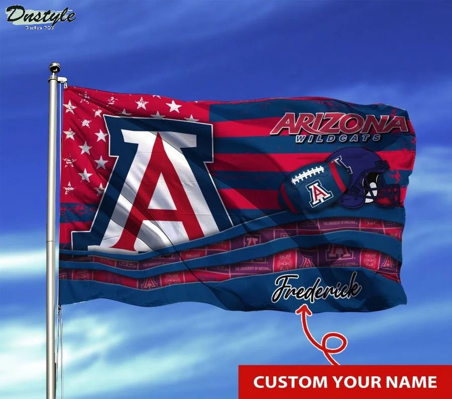 Arizona wildcats NCAA custom name flag