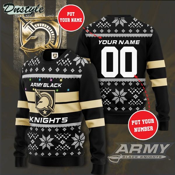 Army Black Knights NCAA custom name and number ugly christmas sweater