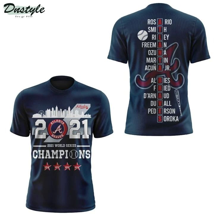 Atlanta Braves 2021 world series champions 3d printed shirt