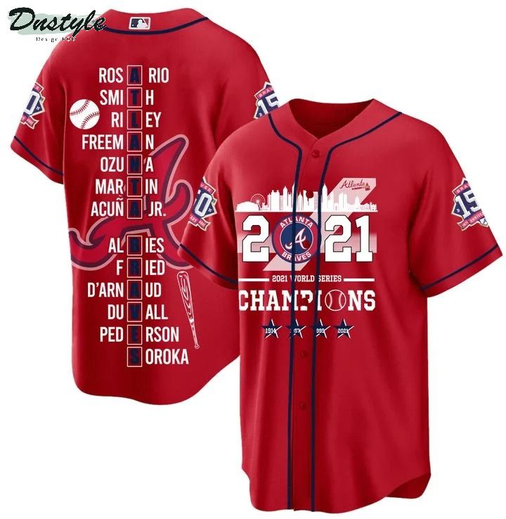 Atlanta Braves 2021 world series champions baseball jersey