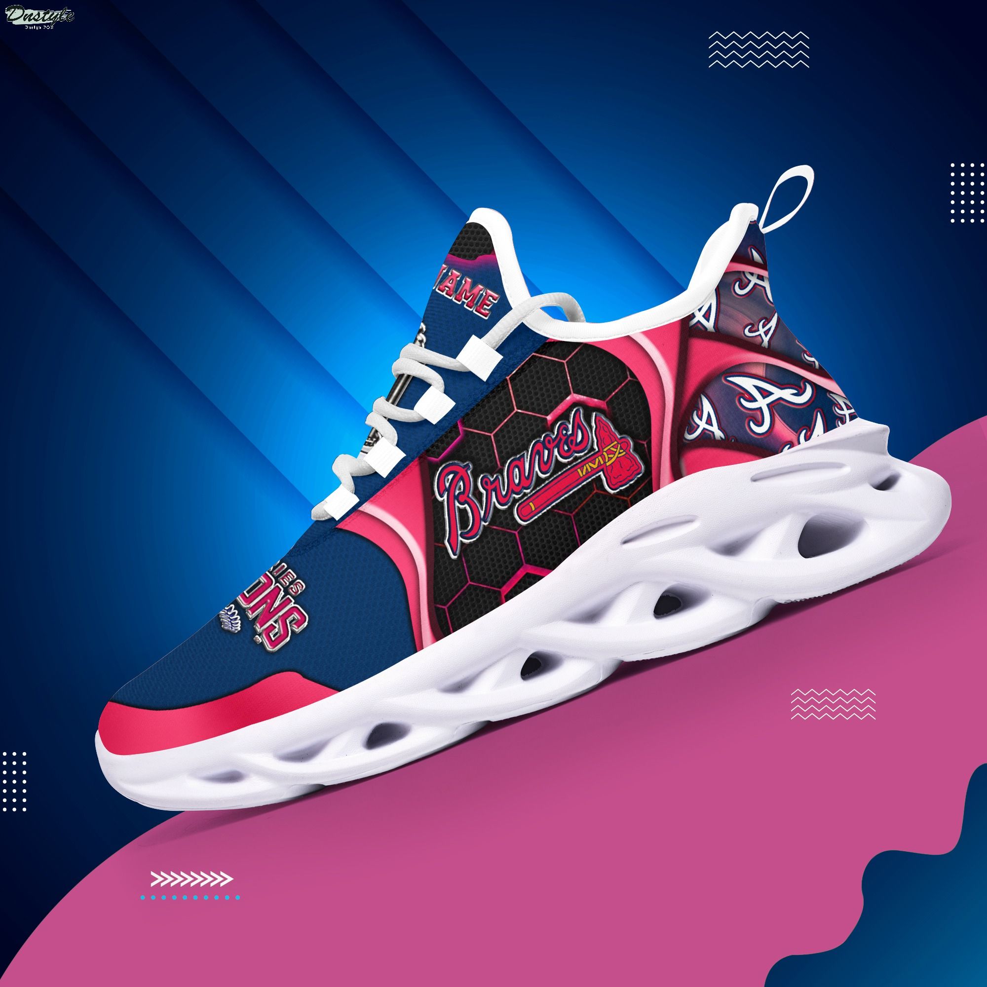 Atlanta Braves Champions 2021 World Series Champions Clunky Sneakers Max Soul Shoes